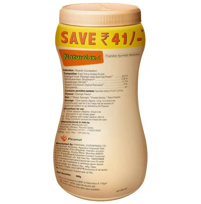 Piramal Naturolax -A Powder Tasty Orange - diocart