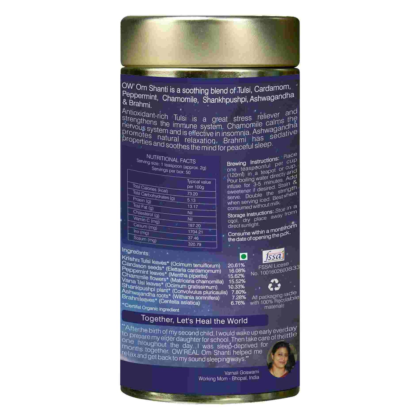 Organic Wellness Ow'Real Om Shanti Tin Pack - Distacart