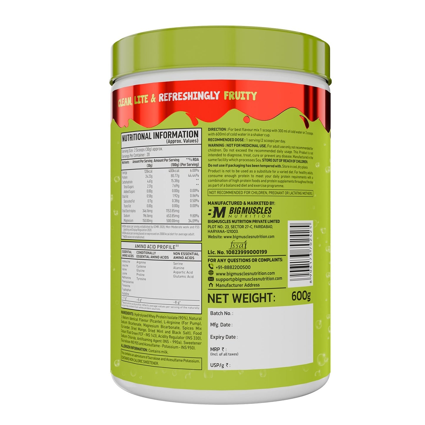 Big Muscles Nutrition Fizzy Whey & Shaker Combo