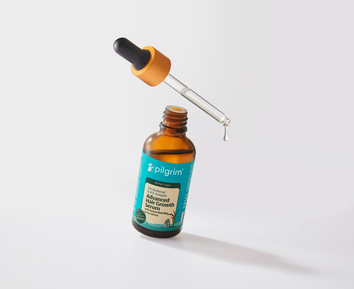 Pilgrim 3% Redensyl + 4% Anagain  Advanced Hair Growth Serum with Korean Black Rice