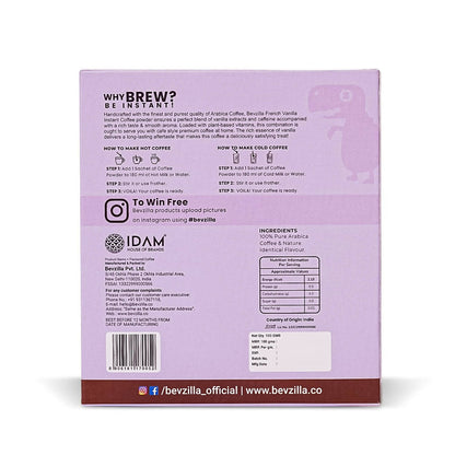 Bevzilla Instant Coffee Powder Sachets (French Vanilla) - Distacart
