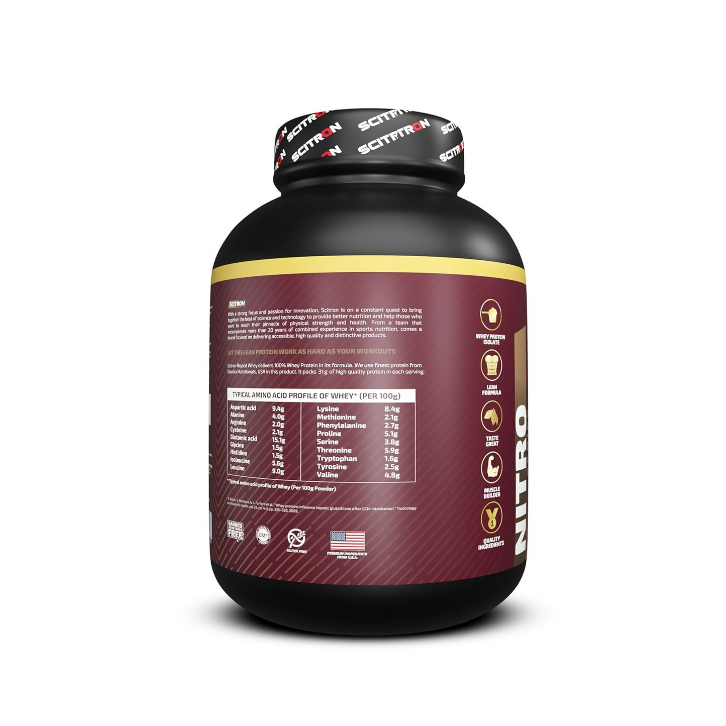 Scitron Ripped Whey Protein Powder Flavor Chocolate Fudge Brownie