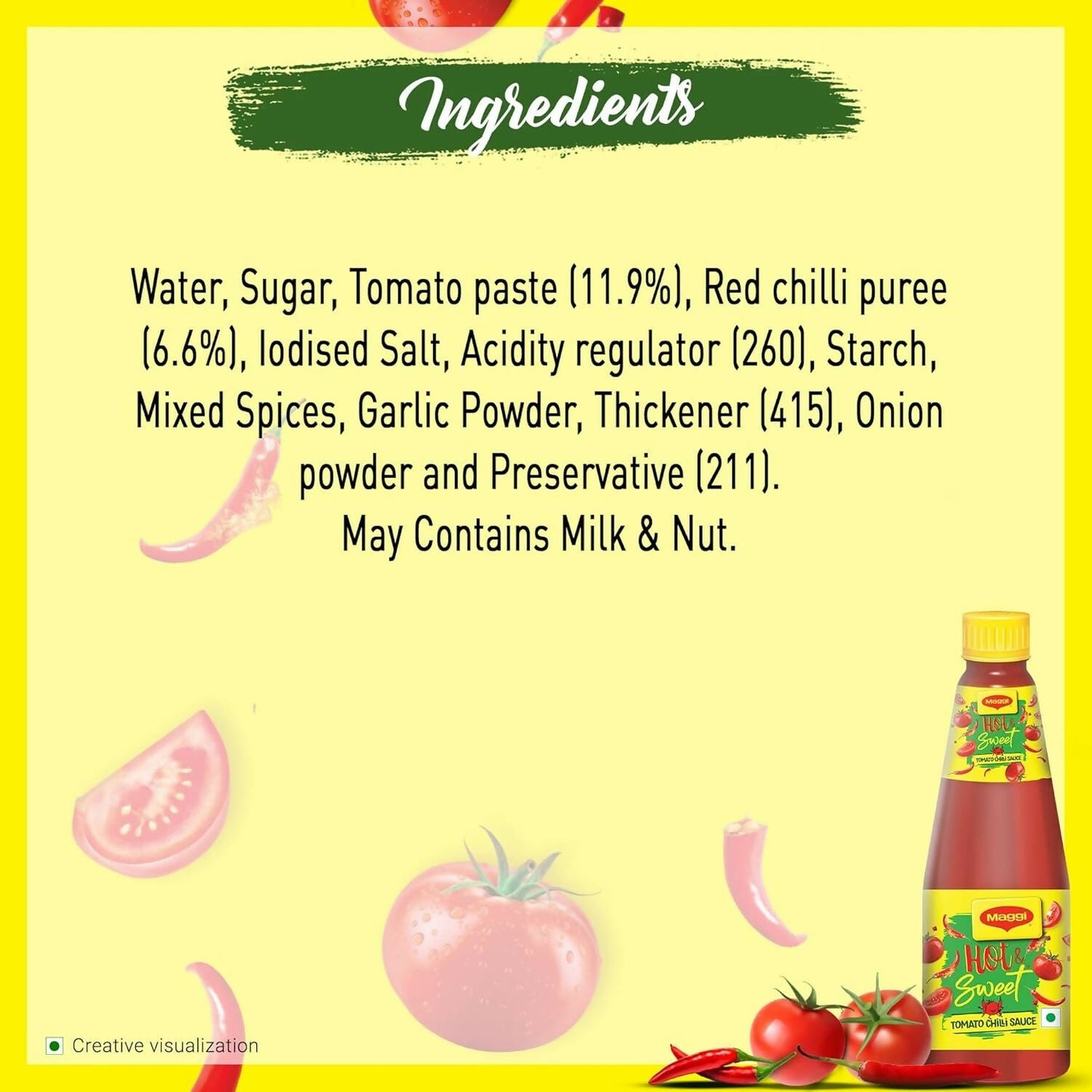 Maggi Hot & Sweet Tomato Chilli Sauce, Perfect Blend of Tomatoes & Chillies