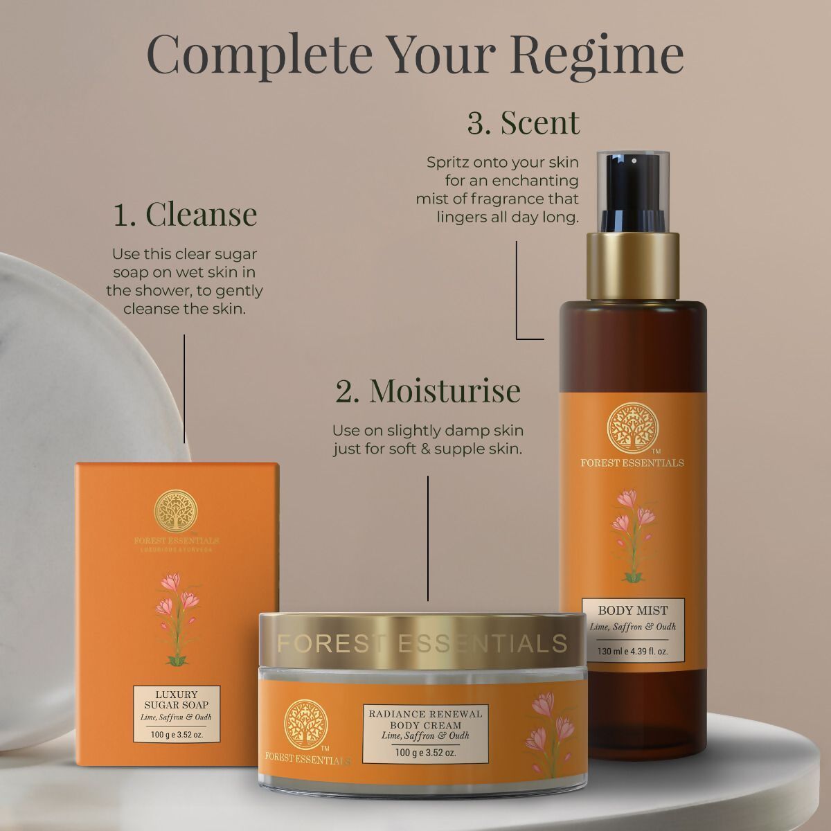 Forest Essentials Luxury Sugar Soap Lime Saffron & Oudh - Distacart