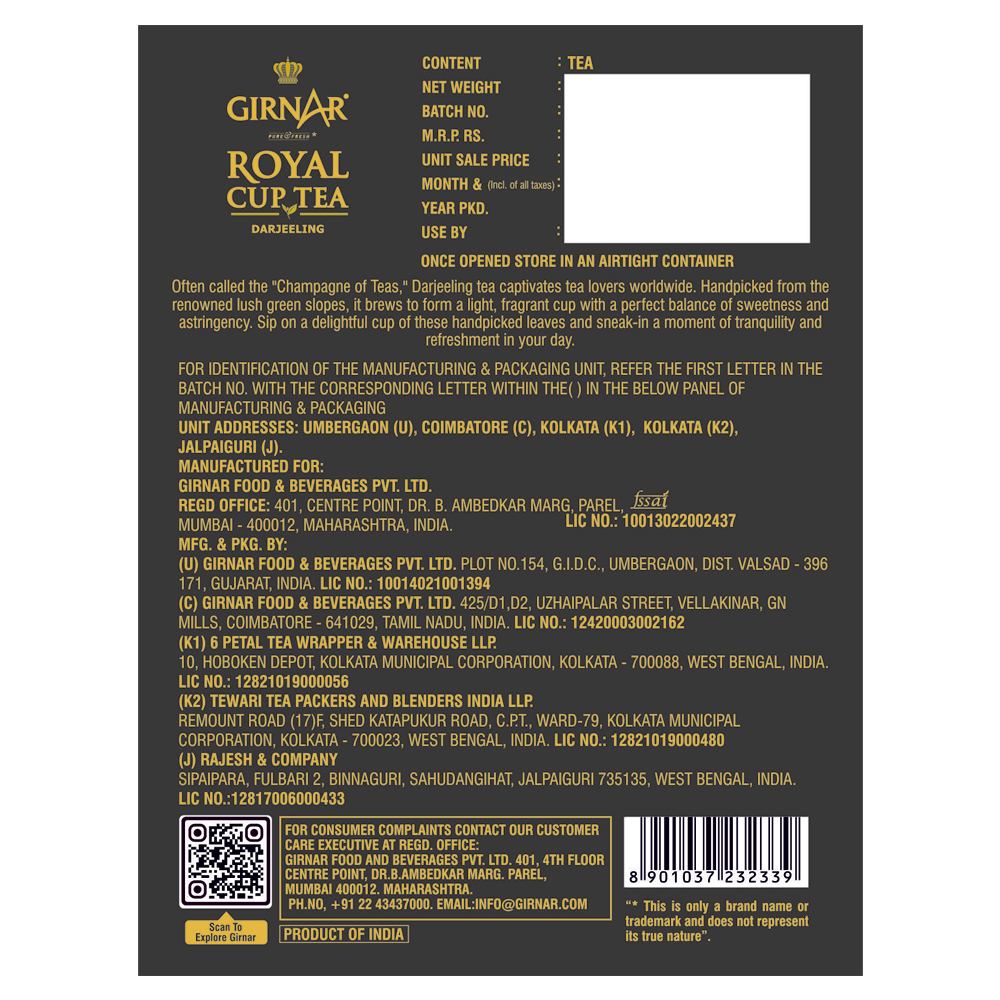 Girnar Royal Cup - Darjeeling