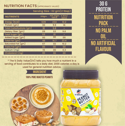 Fit Muscles Natural Peanut Butter Creamy Smooth