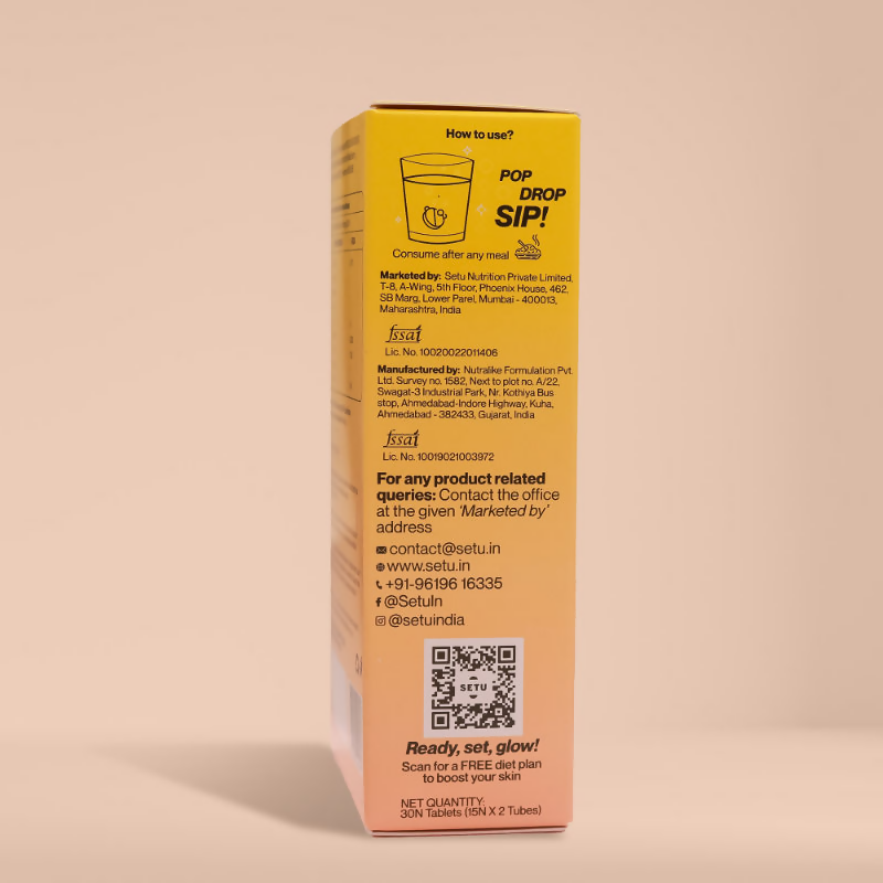 Setu Skin Renew Fizz Glutathione & Vitamin C Effervescent Tablets - Distacart