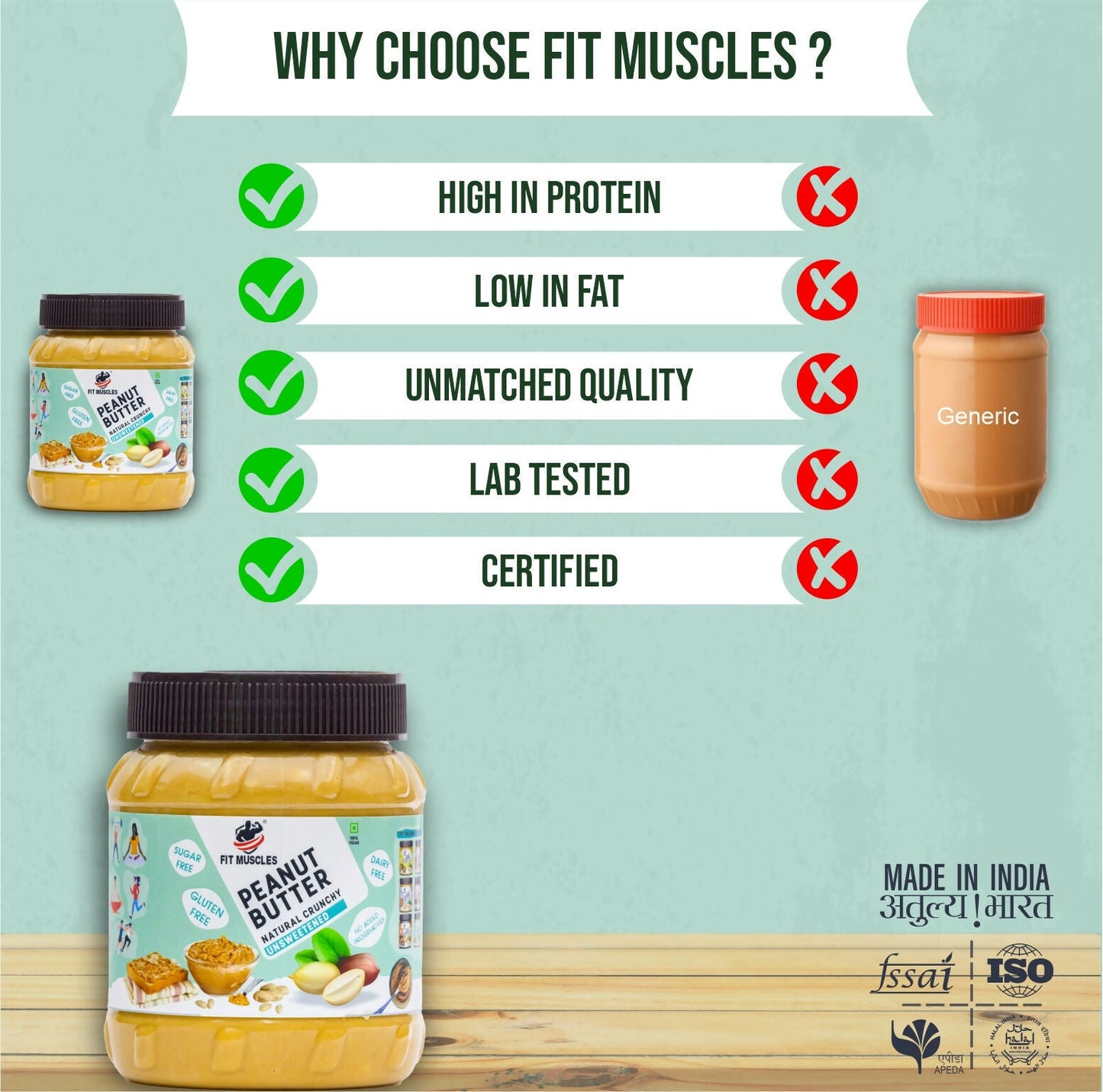 Fit Muscles Natural Crunchy Peanut Butter