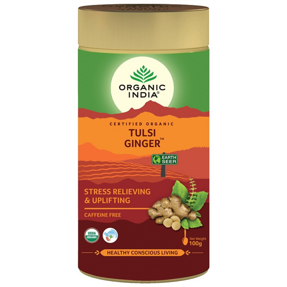 Organic India Tulsi Ginger Green Tea - diocart