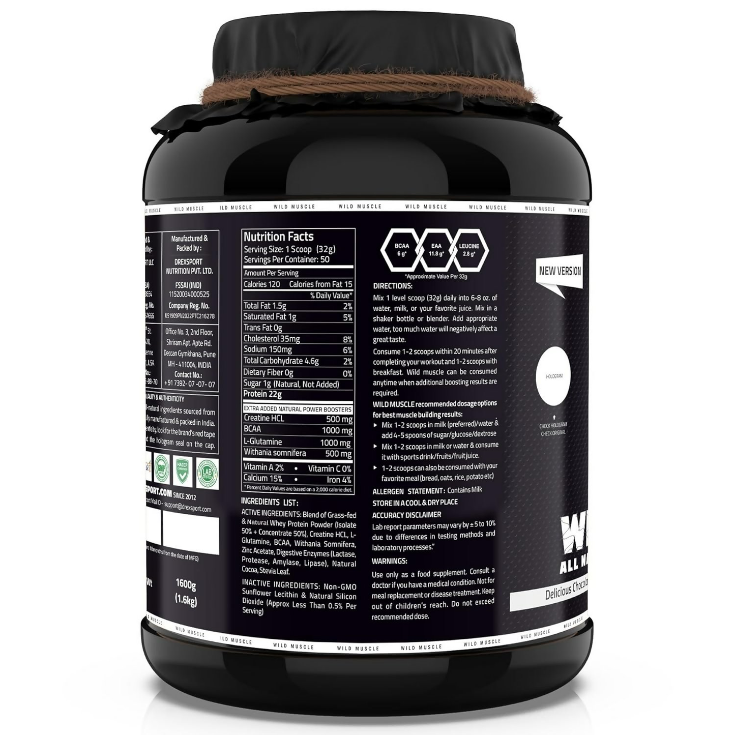 Drexsport Wild Muscle Whey Protein Powder