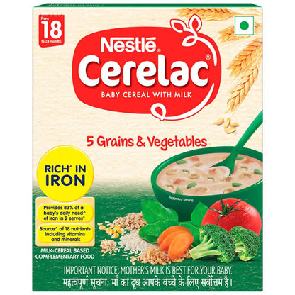 Nestle Cerelac Baby Cereal with Milk, 5 Grains & Vegetables ? from 18 to 24 Month
