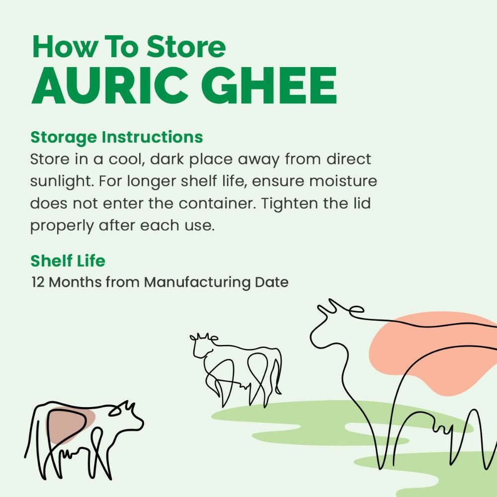 Auric A2 Bilona Desi Cow Ghee - Pure Brijwasi Ghee - Bilona Curd Churned - Distacart