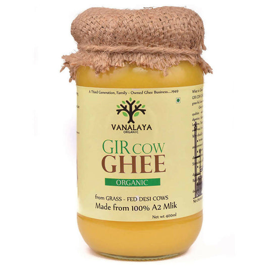 Vanalaya Organic Gir Cow Ghee | A2 Milk Prepared By Traditional Bilona Method | 100 % Pure A2 Ghee, Natural & Healthy