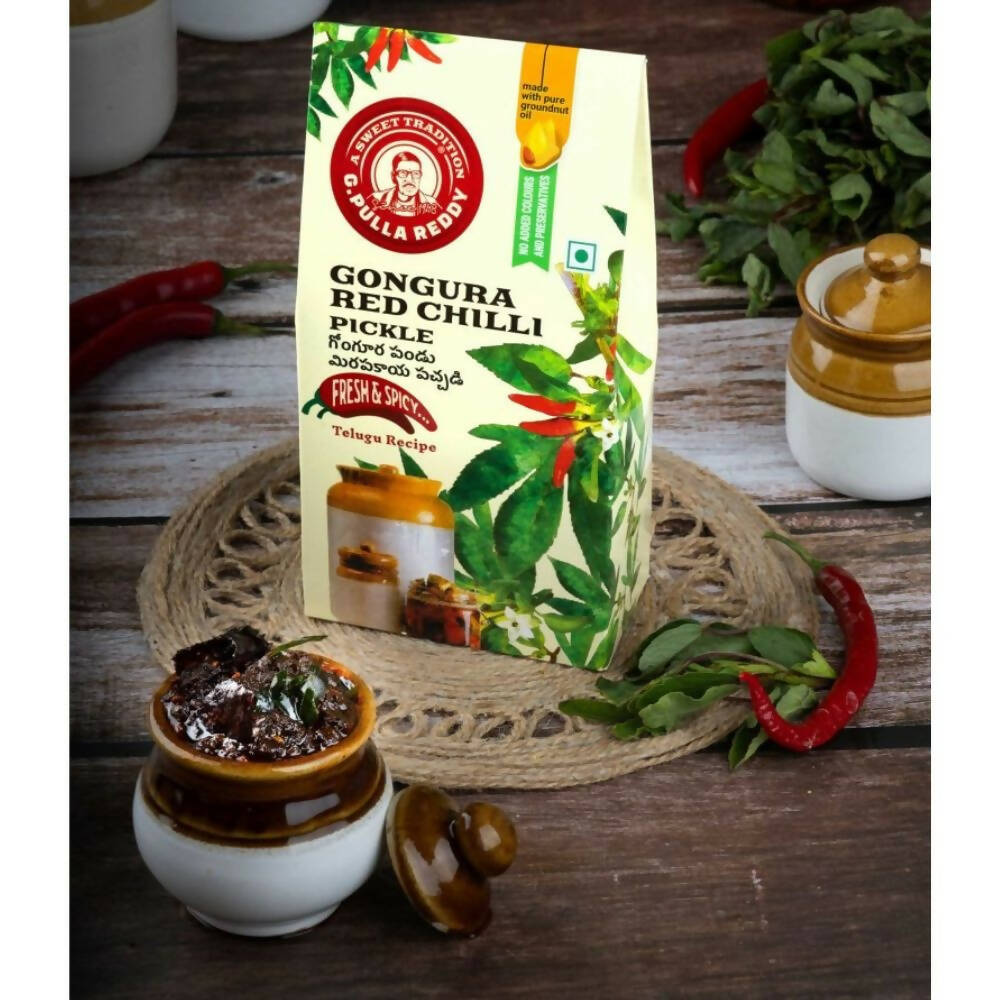 Pulla Reddy Gongura Red Chili Pickle - Distacart