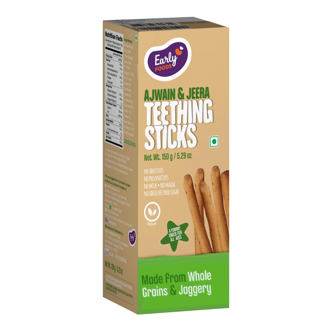 Early Foods Whole Wheat Ajwain Jaggery Teething Sticks - Distacart