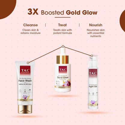 TAC - The Ayurveda Co. 100% Pure Kumkumadi Gold Glow Face Oil For Glowing, Youthful & Radiant Skin