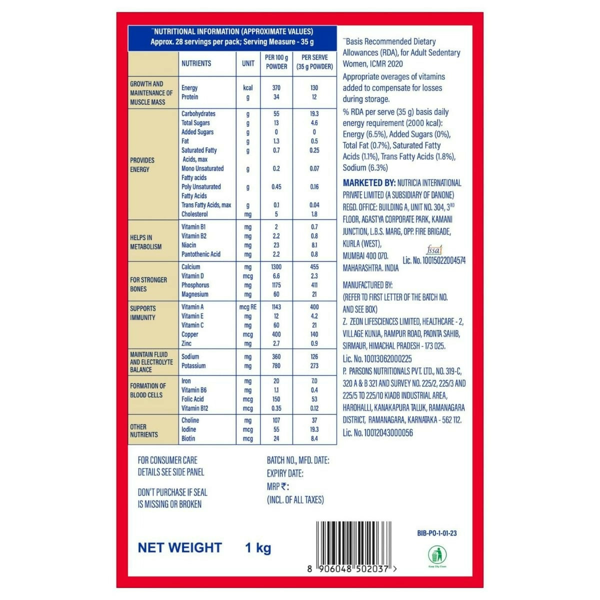 Protinex Health Supplement And Nutritional Protein Mix For Adults-(Creamy Vanilla) - diocart