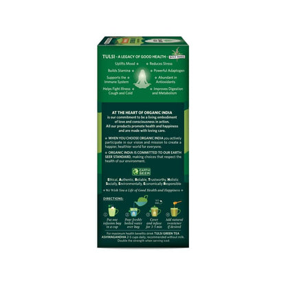Organic India Tulsi Green Tea Ashwagandha - Distacart