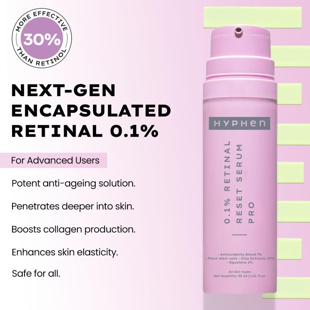 Hyphen By Kriti Sanon 0.1% Retinal Reset Serum Pro Anti Ageing Face Serum, Reduces Fine Lines & Wrinkles, Boosts Collagen