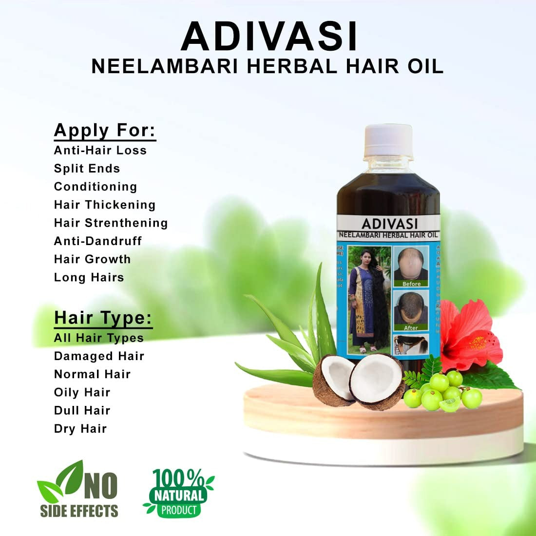 Neelambari Ayurvedic Hair Care Adivasi Herbal Hair Oil
