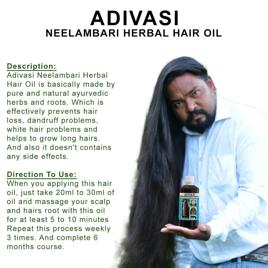 Neelambari Ayurvedic Hair Care Adivasi Herbal Hair Oil