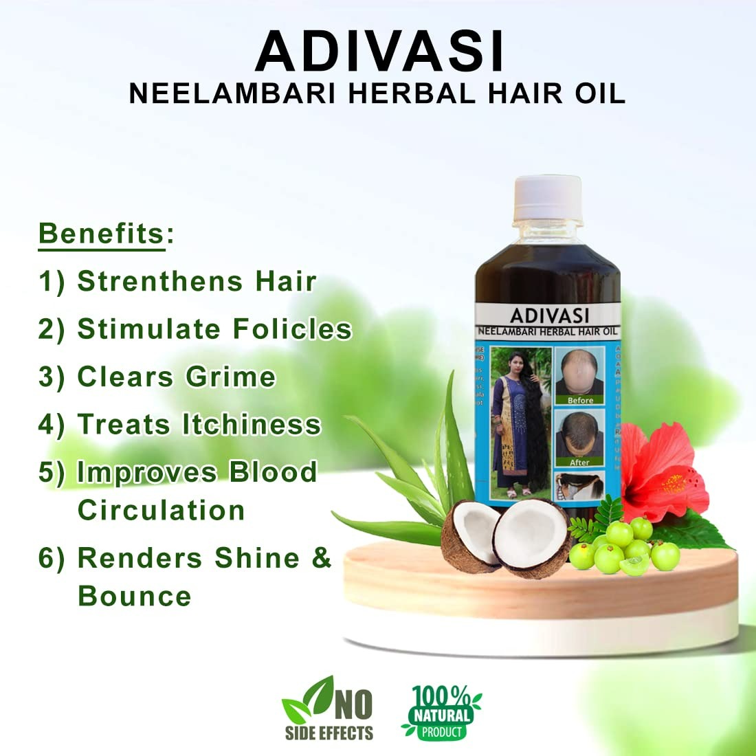 Neelambari Ayurvedic Hair Care Adivasi Herbal Hair Oil