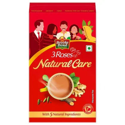 Brooke Bond 3 Roses Natural CareTea With Goodness of 5 Natural Ingredients and Ayurvedic Herbs - diocart