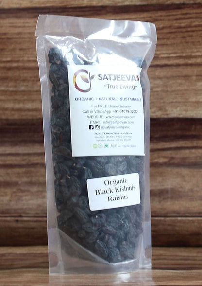 Satjeevan Organic Black Kishmis Raisins