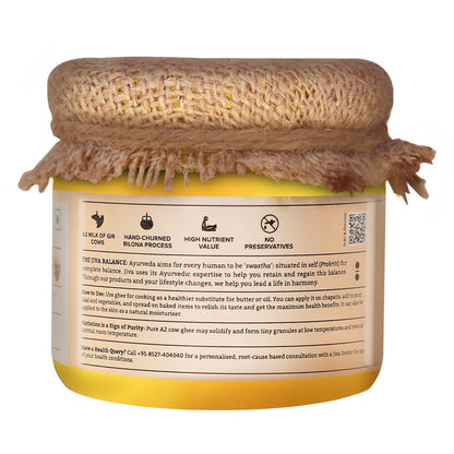 Jiva Ayurveda A2 Gir Desi Cow Ghee - Distacart