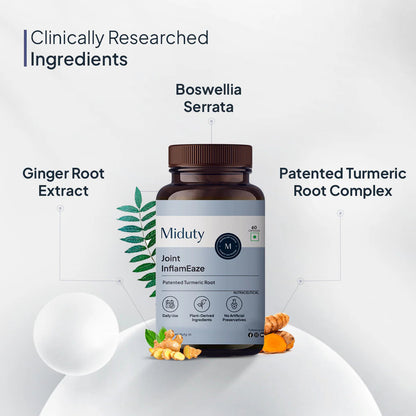 Miduty by Palak Notes Joint InflamEaze Capsules (Formerly Joint Pain Relief) - Distacart