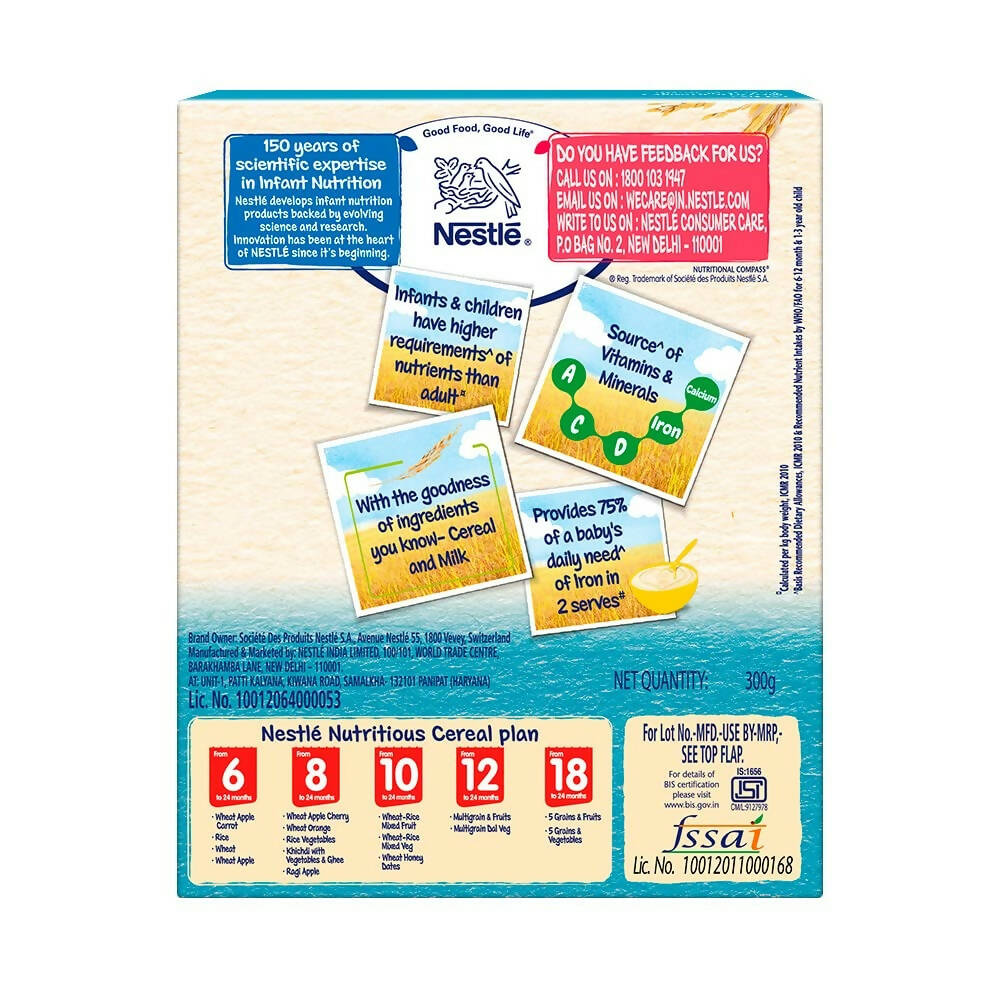 Nestle Cerelac Fortified Baby Cereal with Milk, Rice 6 to 24 months - Distacart
