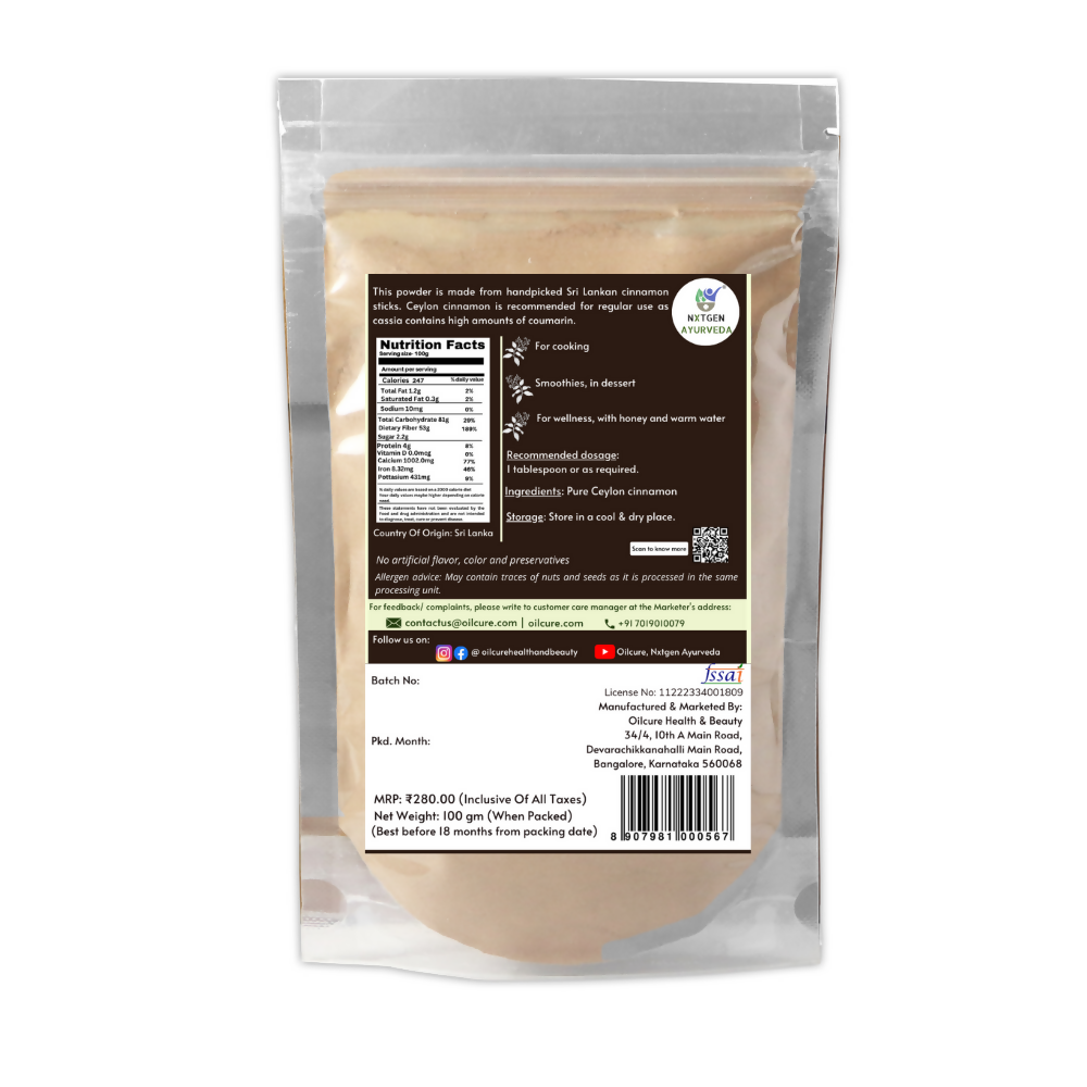 Nxtgen Ayurveda Ceylon Cinnamon Powder - Distacart