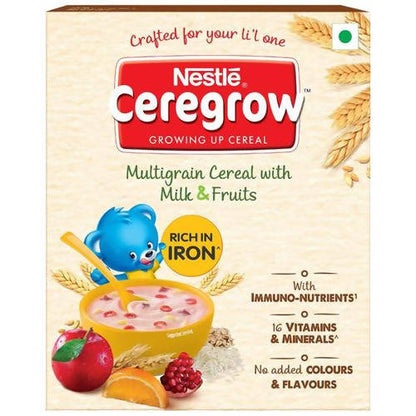 Nestle Ceregrow Kids (2-6 yrs) Cereal-Multigrain, Milk & Fruits, Rich in Iron, Calcium & Protein