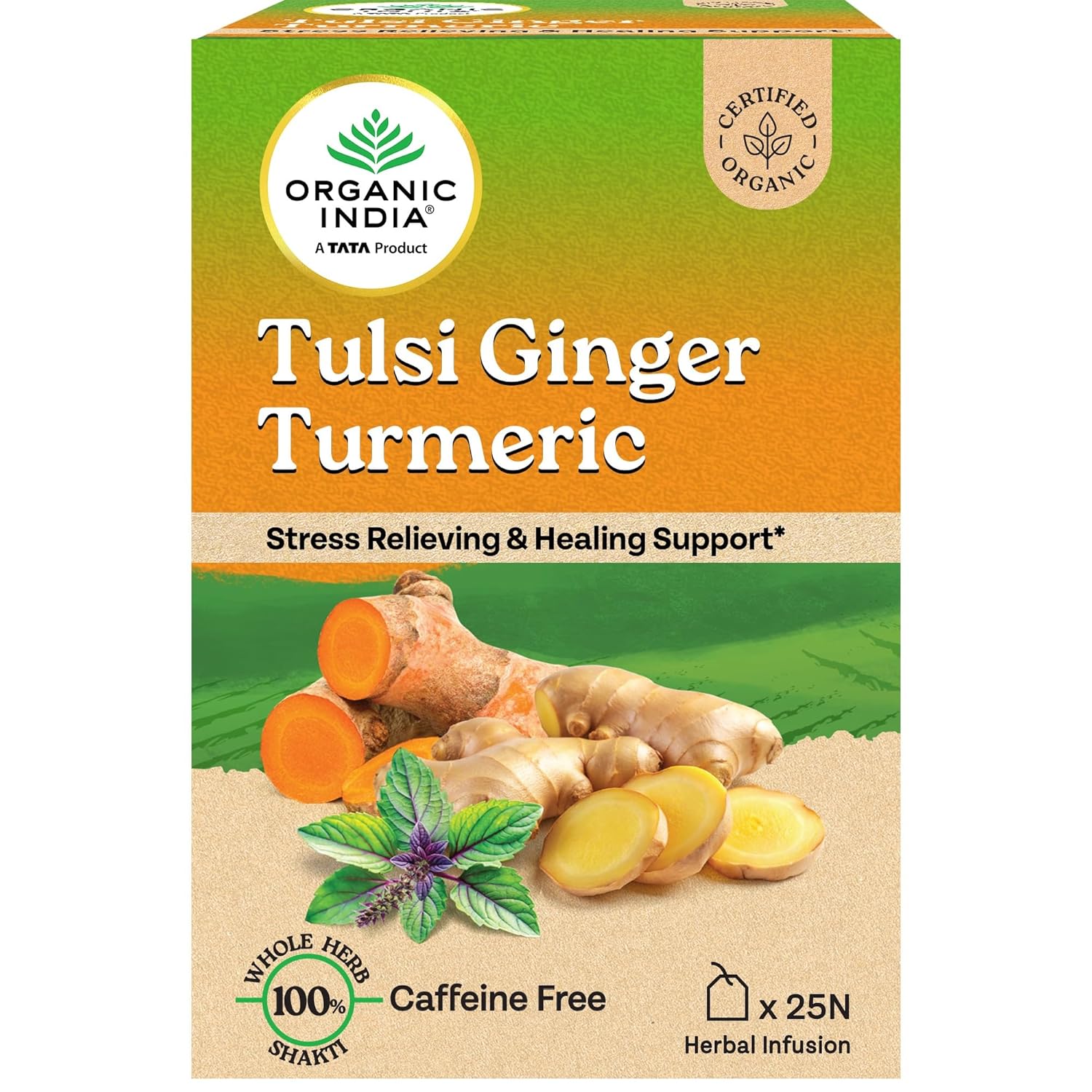 Organic India Tulsi Ginger Tea Tin - diocart