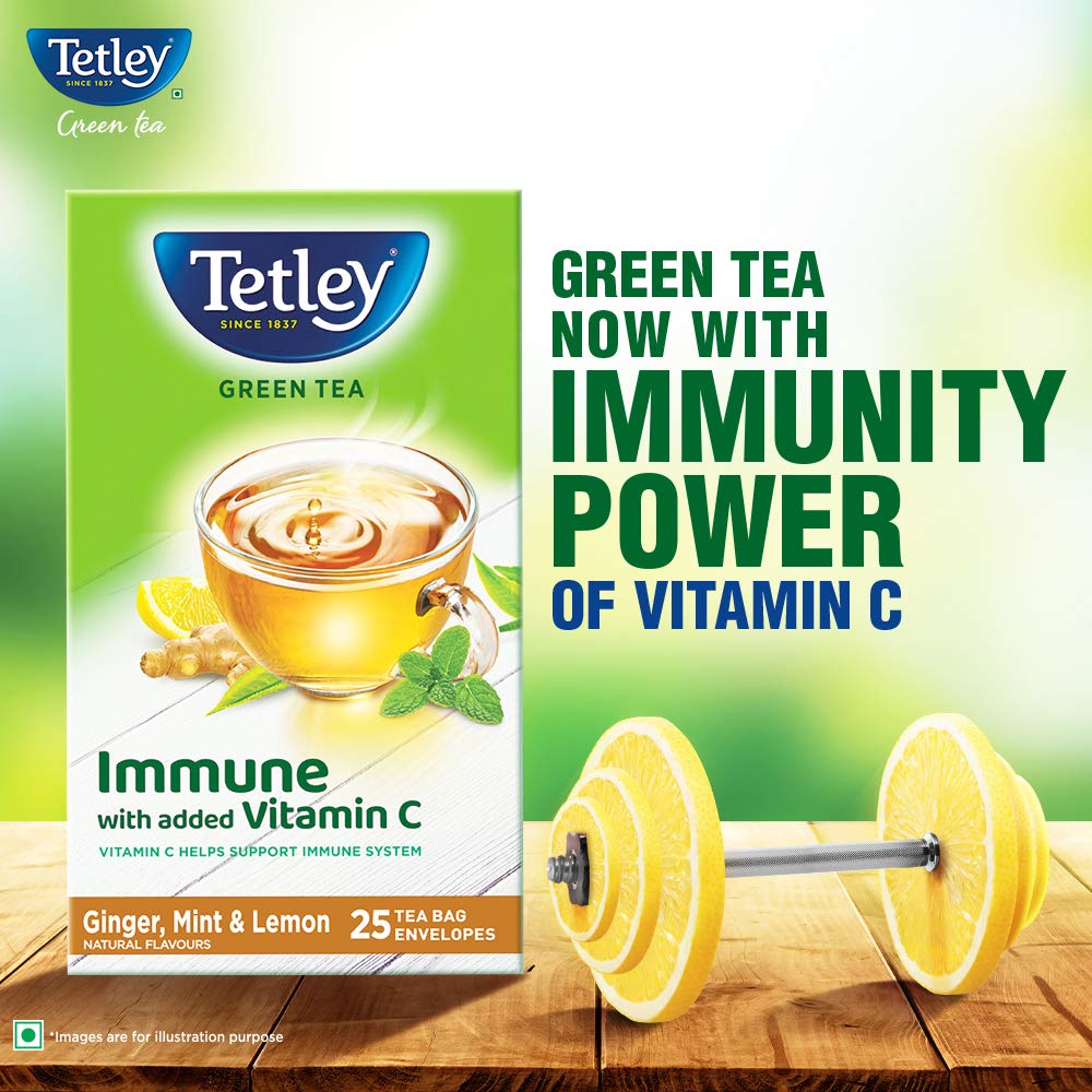 Tetley Green Tea Ginger, Mint and Lemon Tea Bags - Distacart