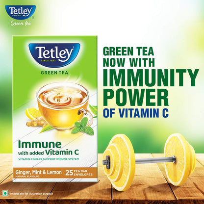 Tetley Green Tea Ginger, Mint and Lemon Tea Bags - Distacart