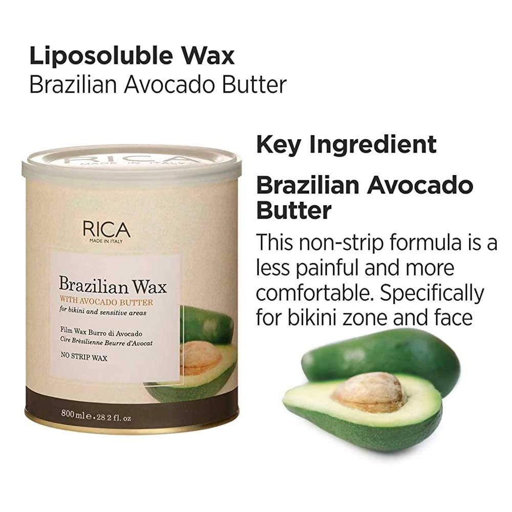 Rica Brazilian Wax with Avocado Butter, Natural & Stripless Wax