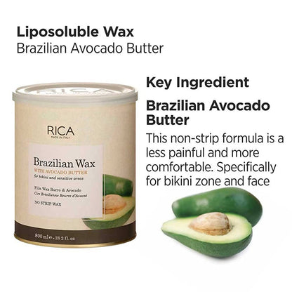 Rica Brazilian Wax with Avocado Butter, Natural & Stripless Wax