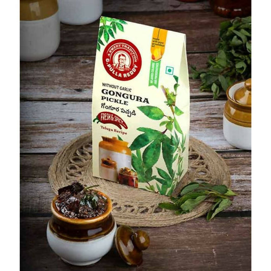 Pulla Reddy Gongura Pickle Without Garlic - Distacart