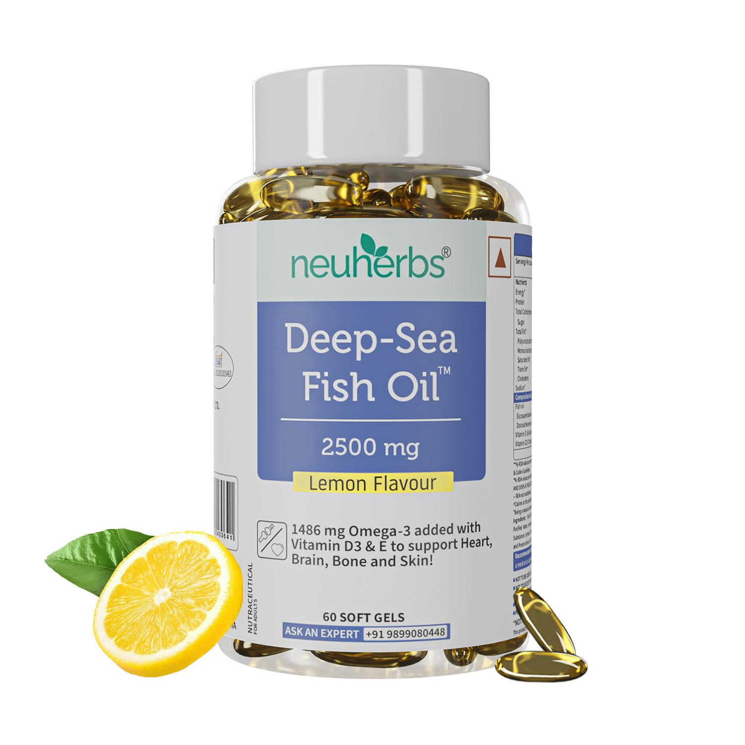 Neuherbs Deep-Sea Omega 3 Fish Oil Softgels - Distacart