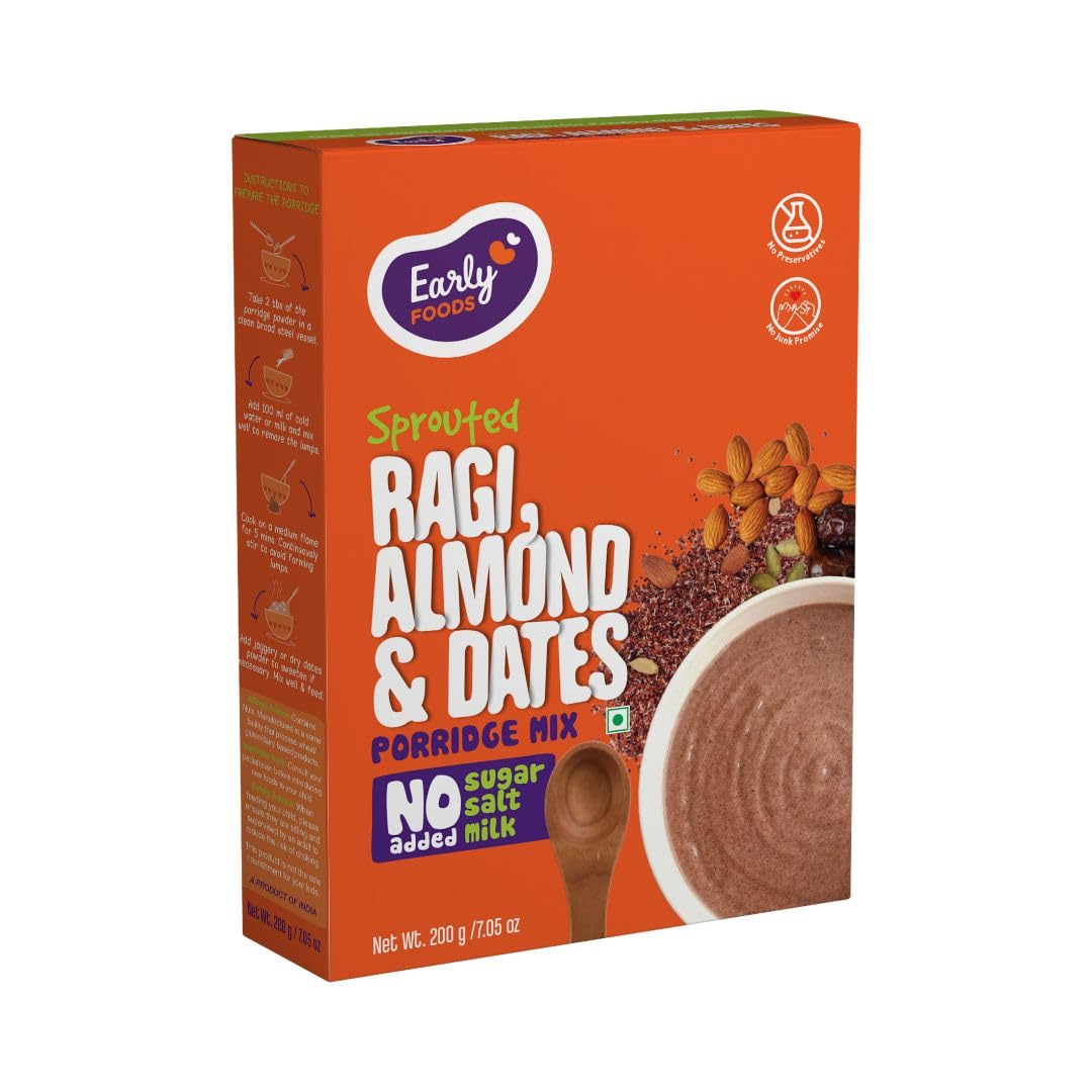 Early Foods Sprouted Ragi Almond Date Porridge Mix - Distacart
