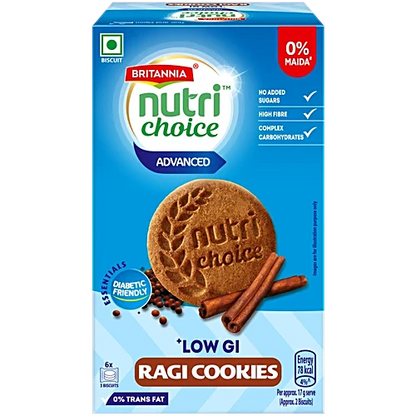 Britannia Nutri Choice Essentials Ragi Cookies - No Added Sugar - Distacart