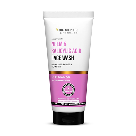 Dr. Sheth's Neem & Salicylic Acid Face Wash, Anti-Acne & Oil Control Face Cleanser