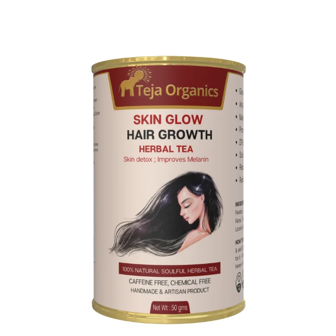 Teja Organics Skin Glow & Hair Growth Herbal Tea - Distacart