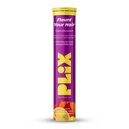 PLIX The Plant Fix Flaunt Your Hair Natural Biotin Effervescent Tablets - Orange Burst - Distacart