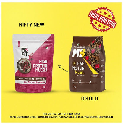MuscleBlaze Fit High Protein Muesli - Dark Chocolate & Cranberry - Distacart