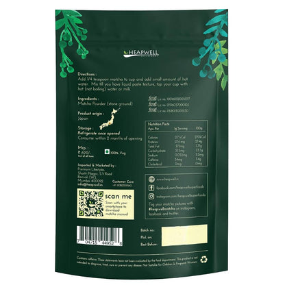 Heapwell Superfoods Japanese Matcha Green Tea Powder - Distacart