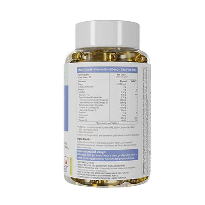 Neuherbs Deep-Sea Omega 3 Fish Oil Softgels - Distacart
