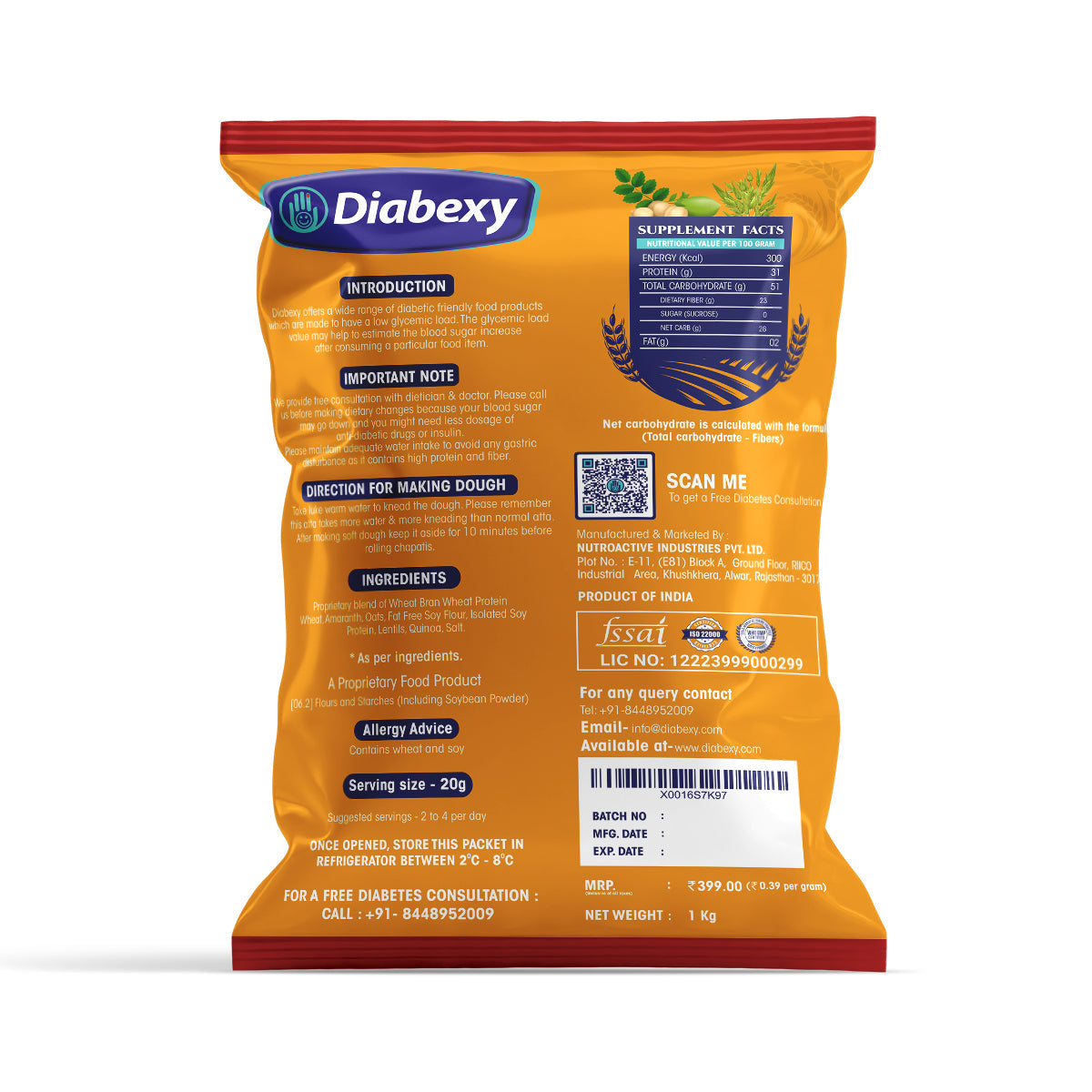 Diabexy Atta Lite Nuts Free - Distacart
