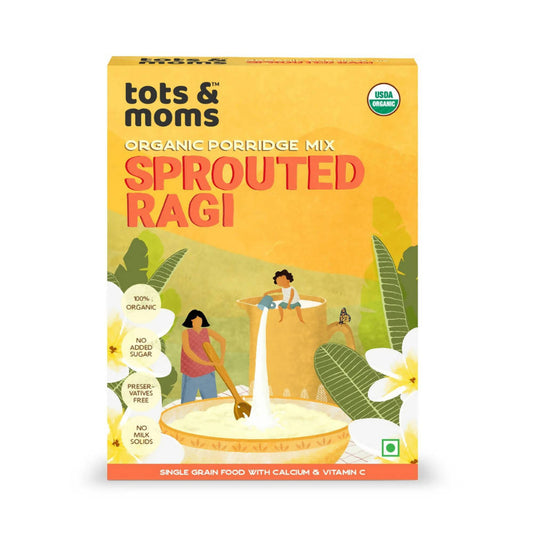 Tots and Moms Organic Sprouted Ragi Porridge Mix - diocart
